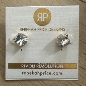 REBEKAH PRICE Crystal and Gold Earrings - 0.5 inches, Swarovski crystals